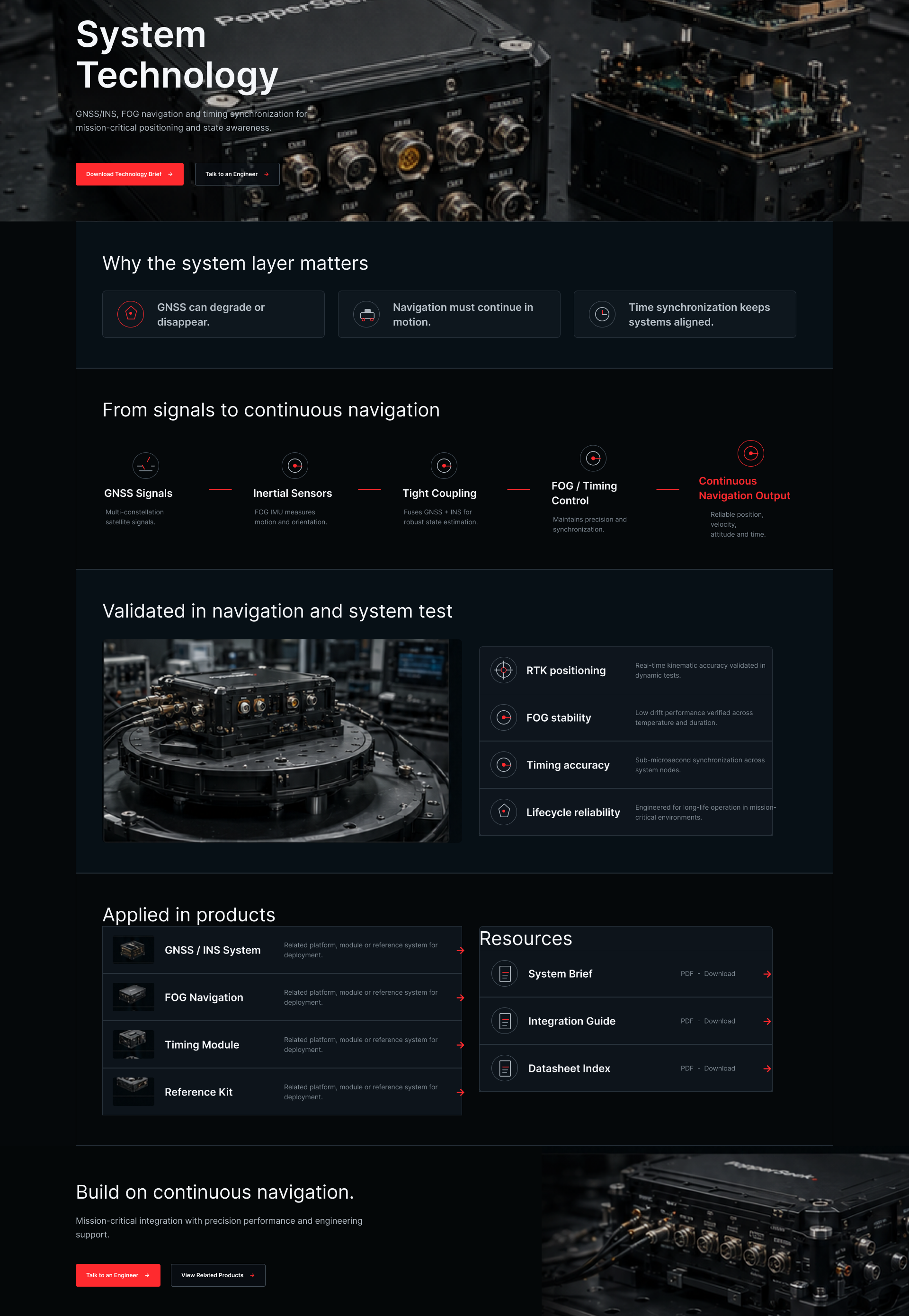 System Technology detailed technology UI
